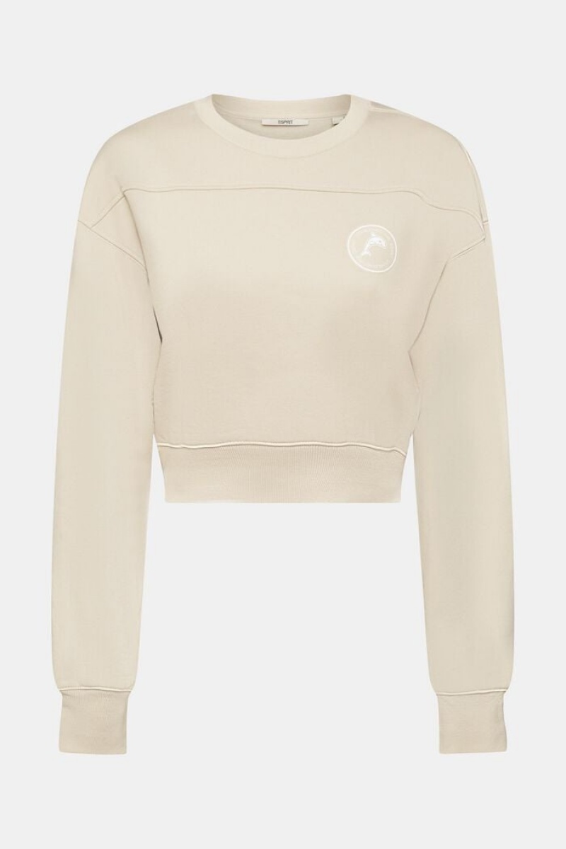 Dámské Mikiny Esprit Cropped Světle Šedé Hnědé | LKR365289