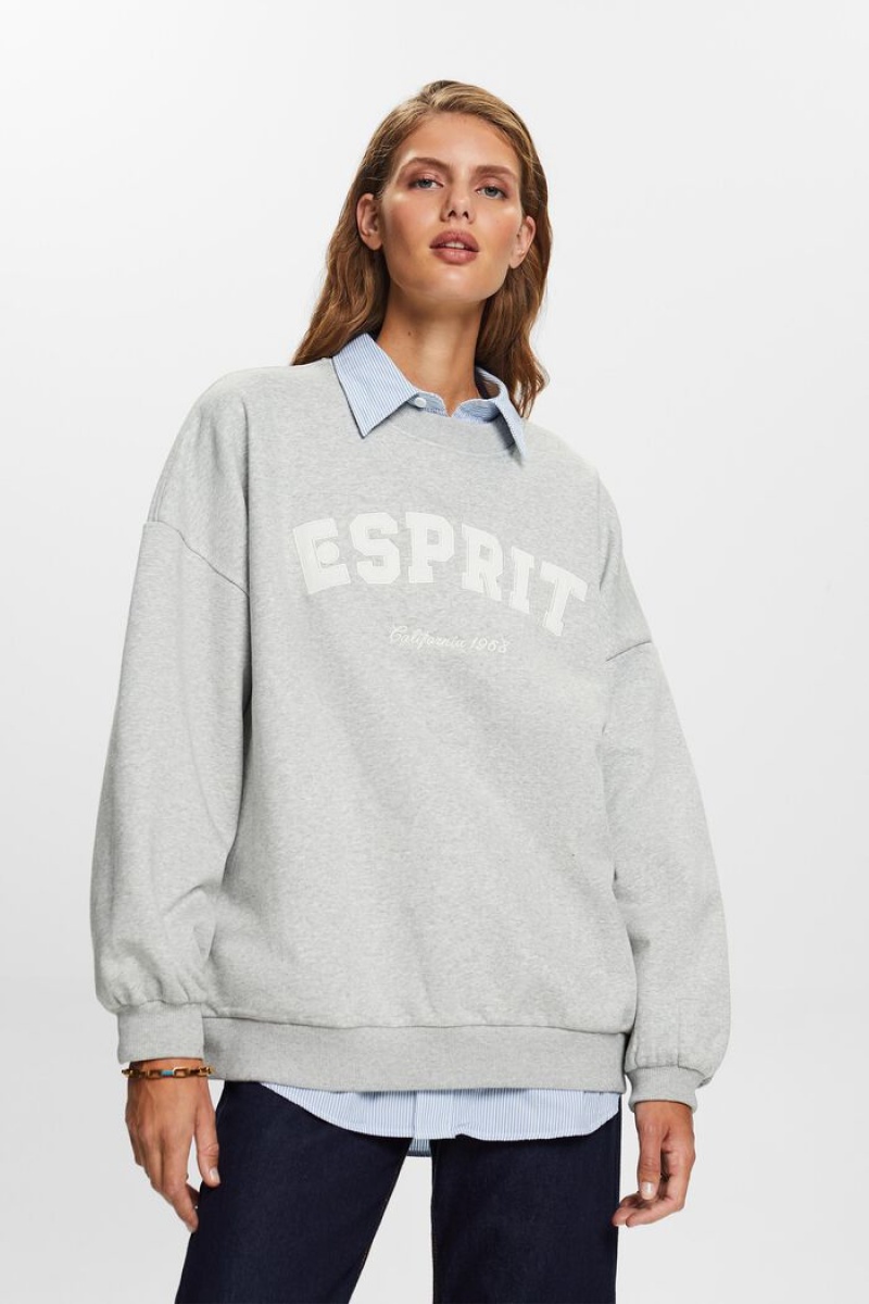 Dámské Mikiny Esprit Logo Fleece Světle Šedé | KYL215904