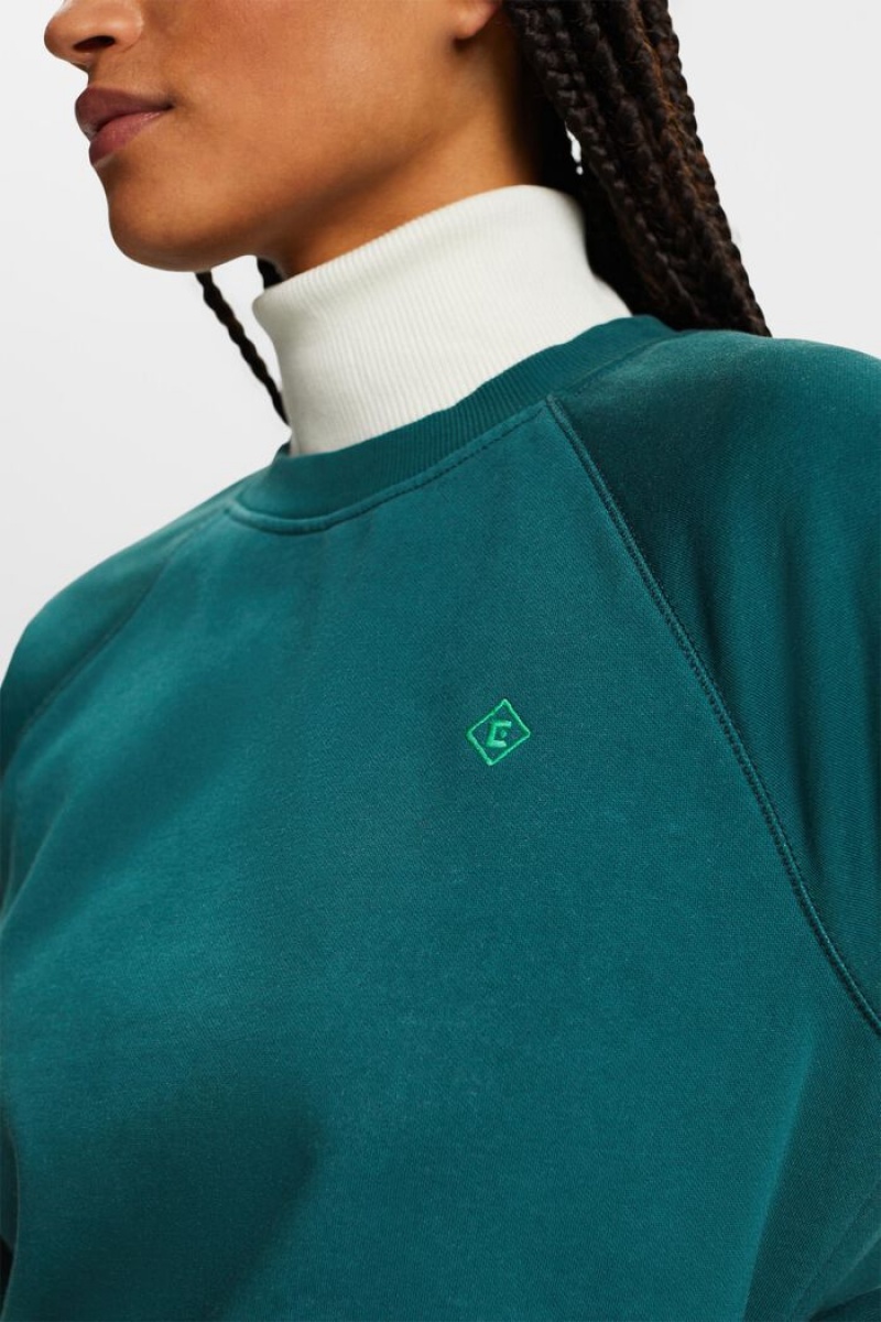 Dámské Mikiny Esprit Logo Tyrkysové Zelene | QEH251397
