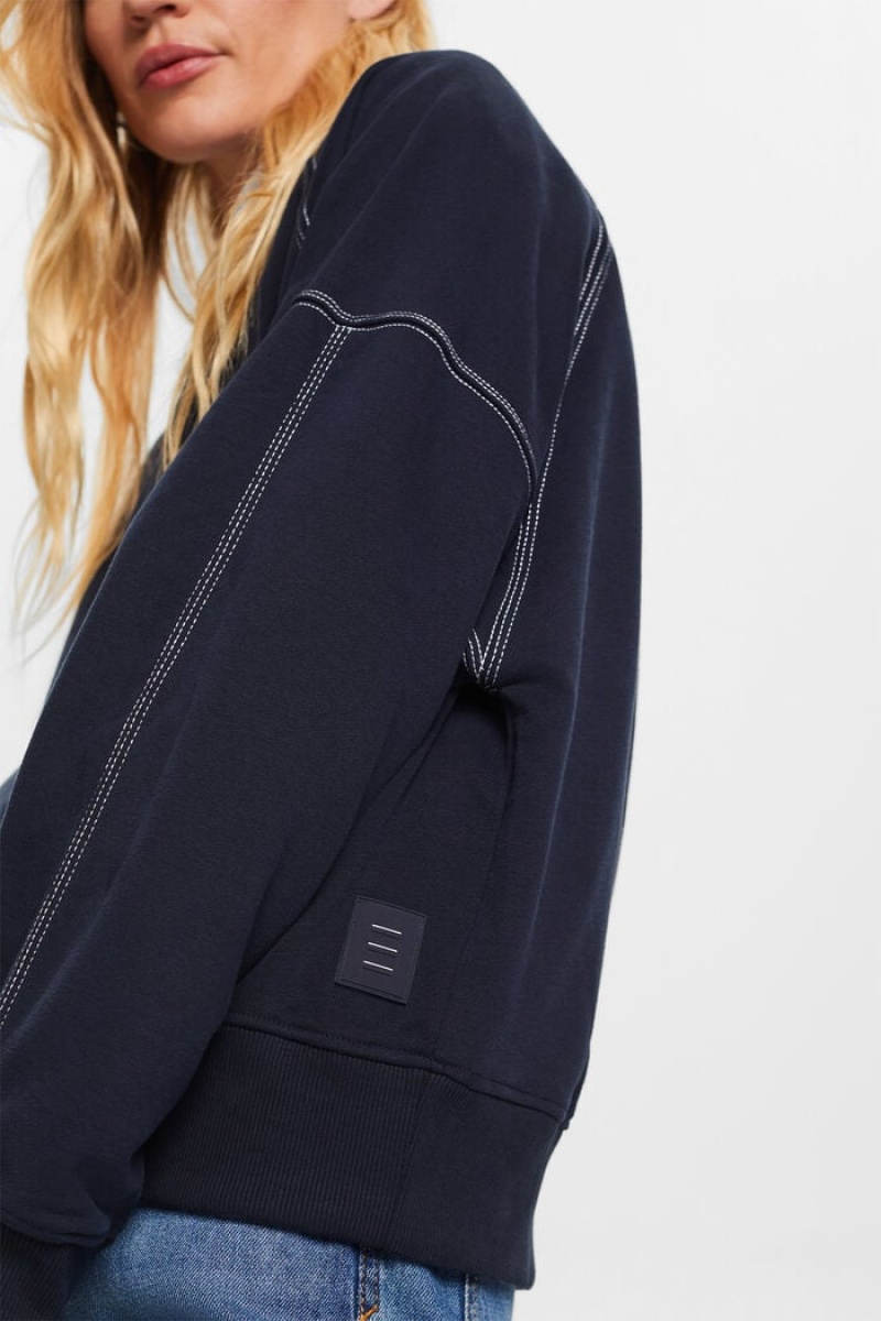 Dámské Mikiny Esprit Recycled: Crewneck Tmavě Blankyt | PKX517034