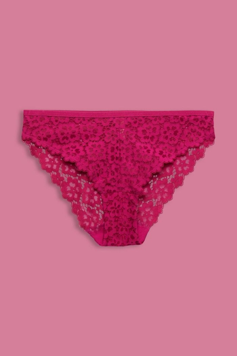 Dámské Noční Prádlo Esprit Cheeky Krajkové Růžové Fuchsie | WED428953