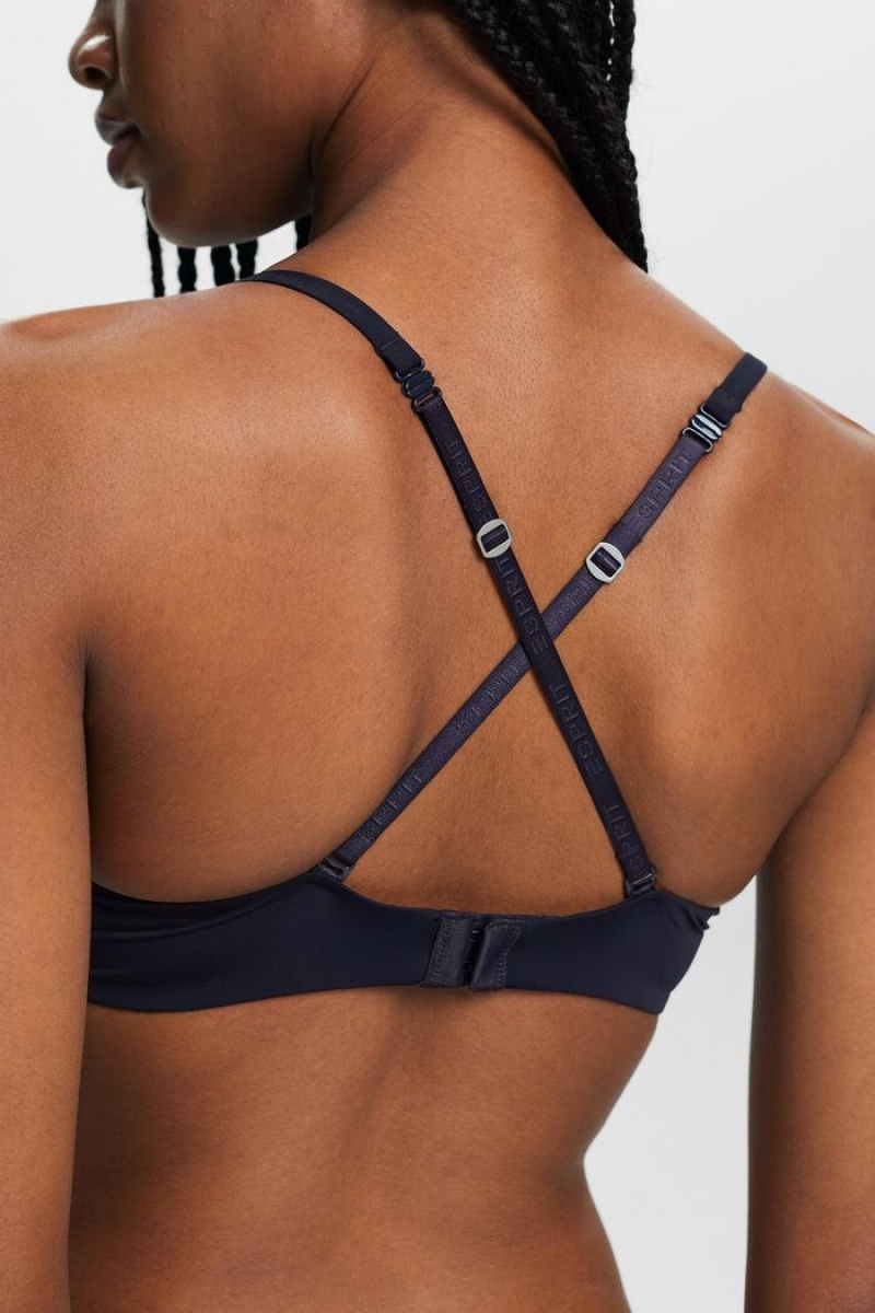 Dámské Noční Prádlo Esprit Krajkové Trim Push Up Bra Tmavě Blankyt | HUE602594