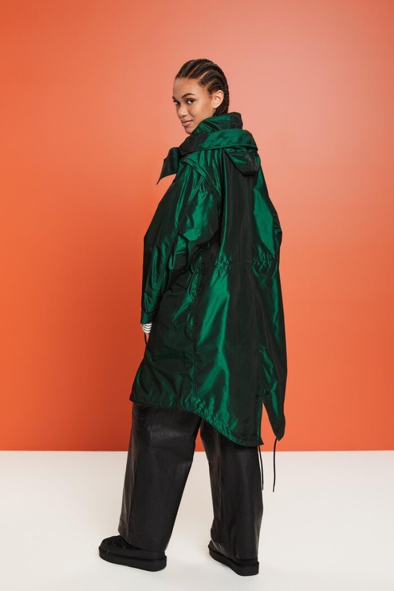 Dámské Parka Esprit Metallic S Kapucí Zelene | HPQ572694