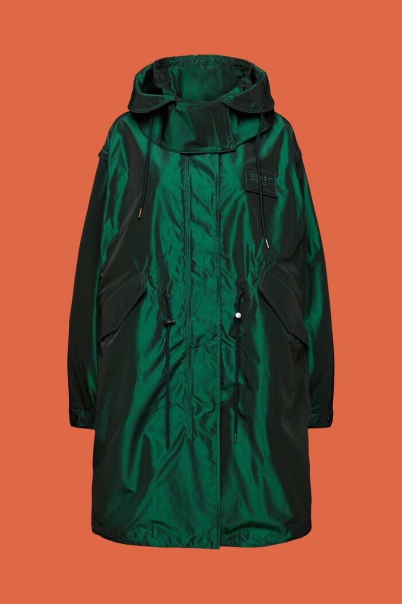 Dámské Parka Esprit Metallic S Kapucí Zelene | HPQ572694