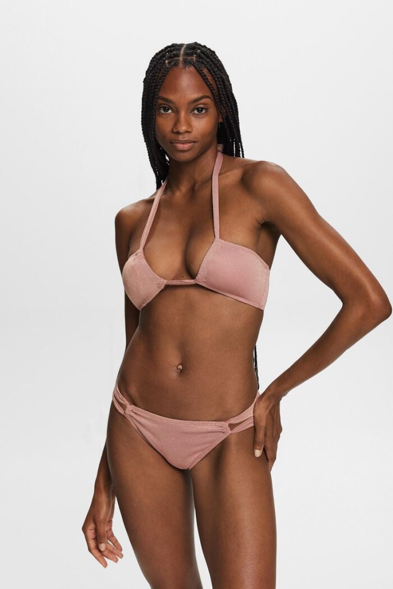 Dámské Plavky Esprit Recycled: Sparkly Bandeau Růžové | GQP976380