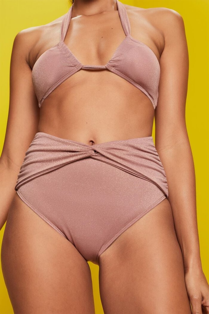 Dámské Plavky Esprit Recycled: Sparkly High-waisted Šedé | URX082451