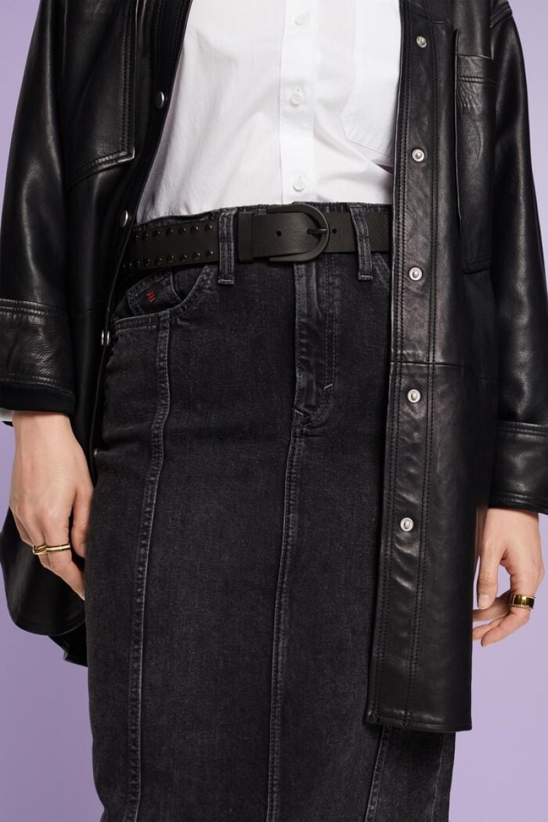 Dámské Pásky Esprit Studded Læder Černé | CIZ516987