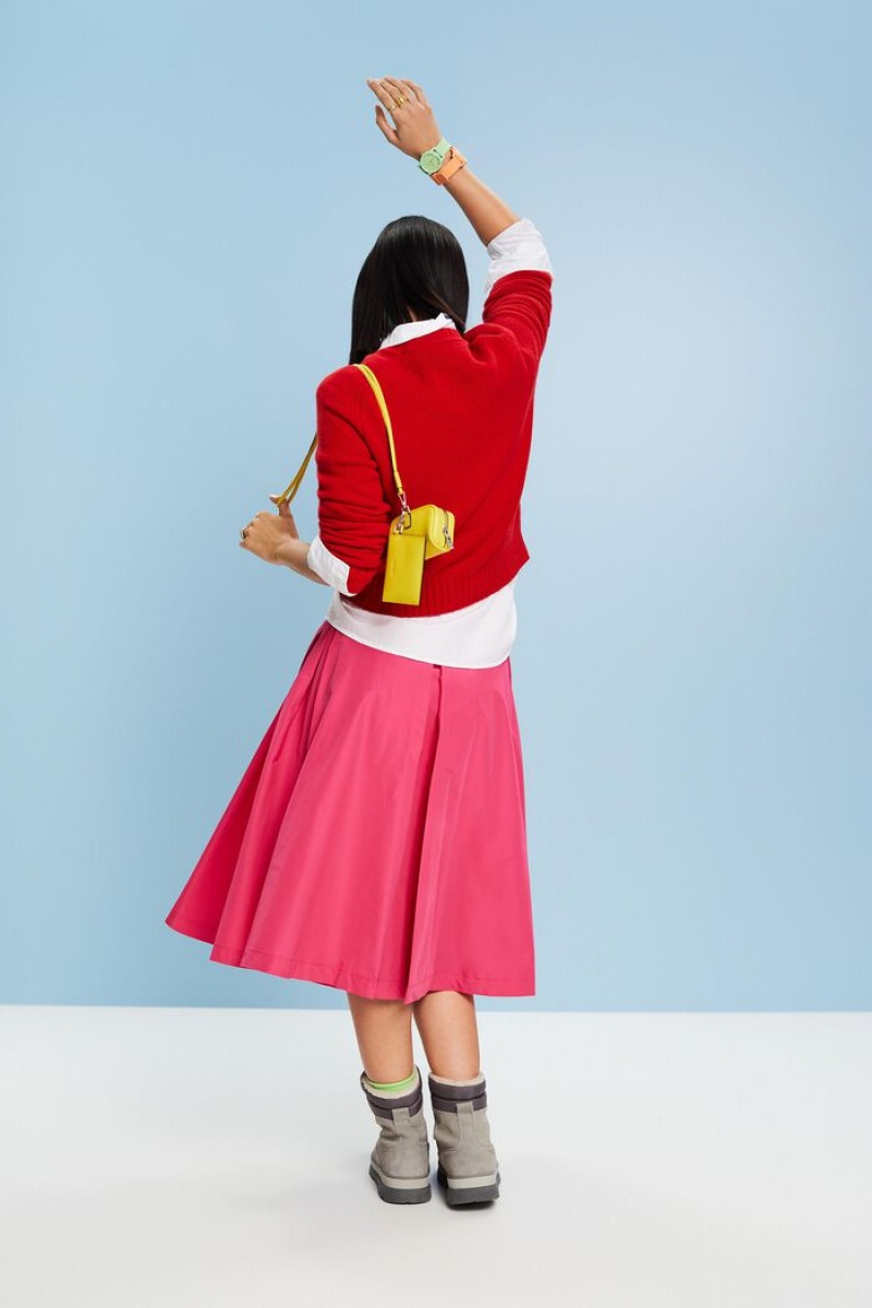 Dámské Sukně Esprit A-line Midi Růžové Fuchsie | GUV473289