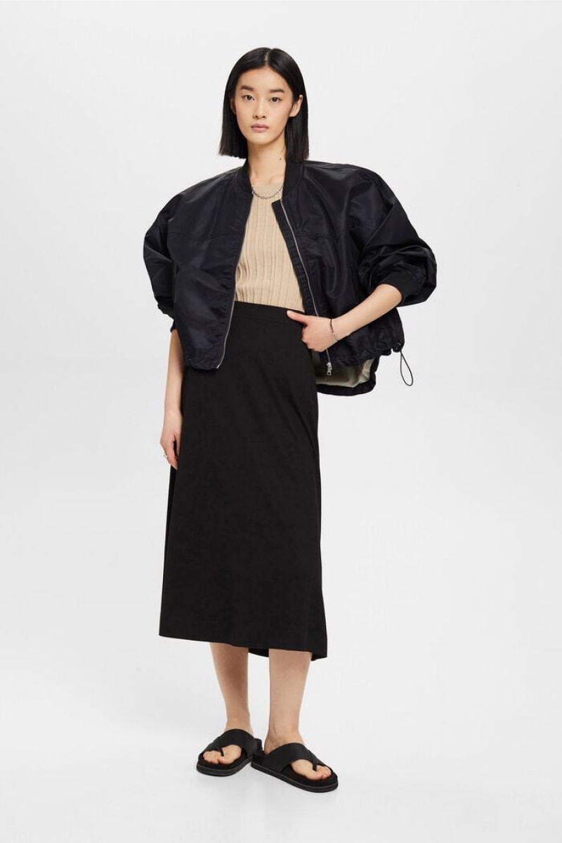 Dámské Sukně Esprit Asymmetric Midi Černé | SMJ978035
