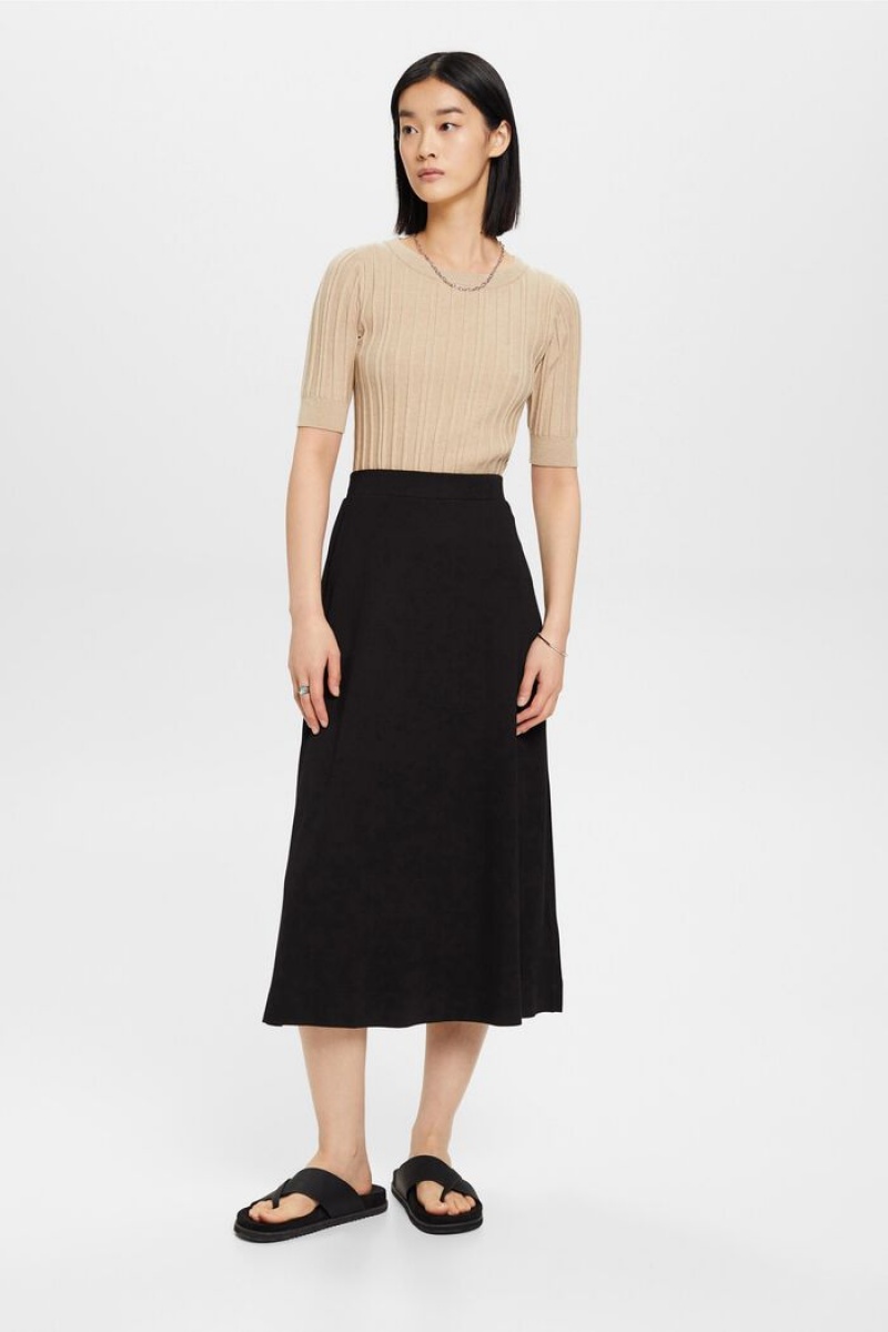 Dámské Sukně Esprit Asymmetric Midi Černé | SMJ978035