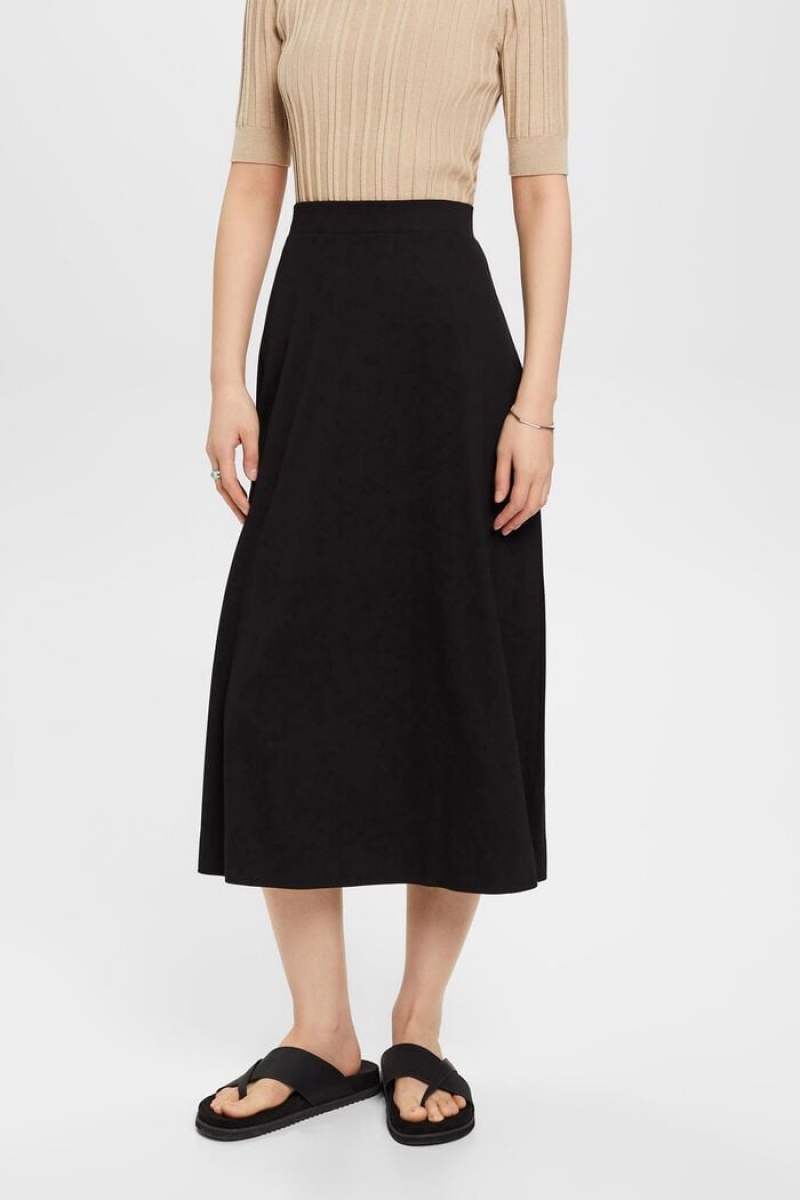 Dámské Sukně Esprit Asymmetric Midi Černé | SMJ978035