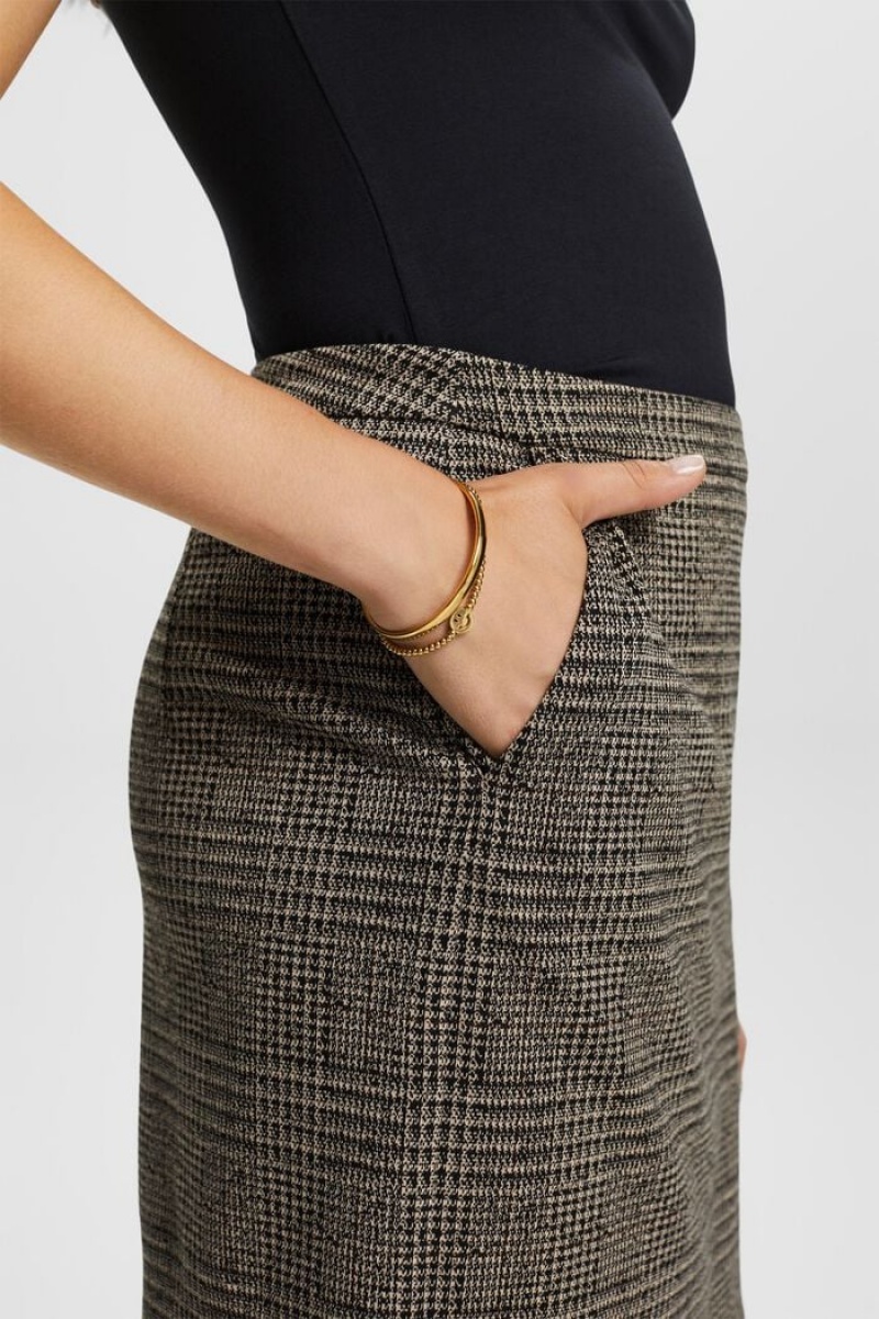 Dámské Sukně Esprit Checkered Mini Šedé | IFN725613