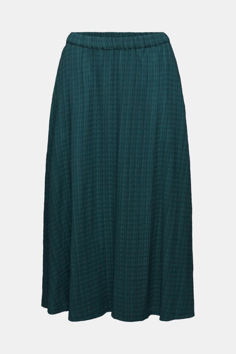 Dámské Sukně Esprit Crinkled Midi Tyrkysové Zelene | VUK238906