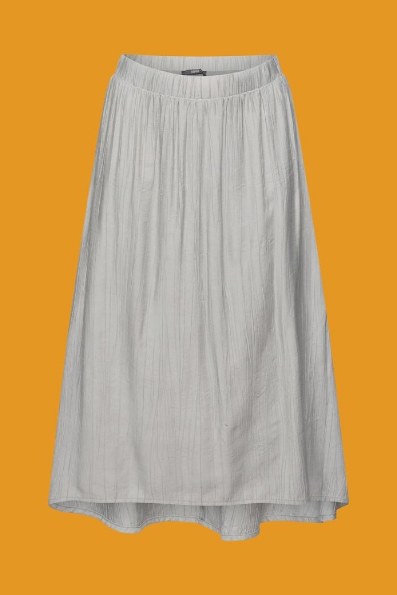 Dámské Sukně Esprit Crinkled Midi Šedé | QBK687194