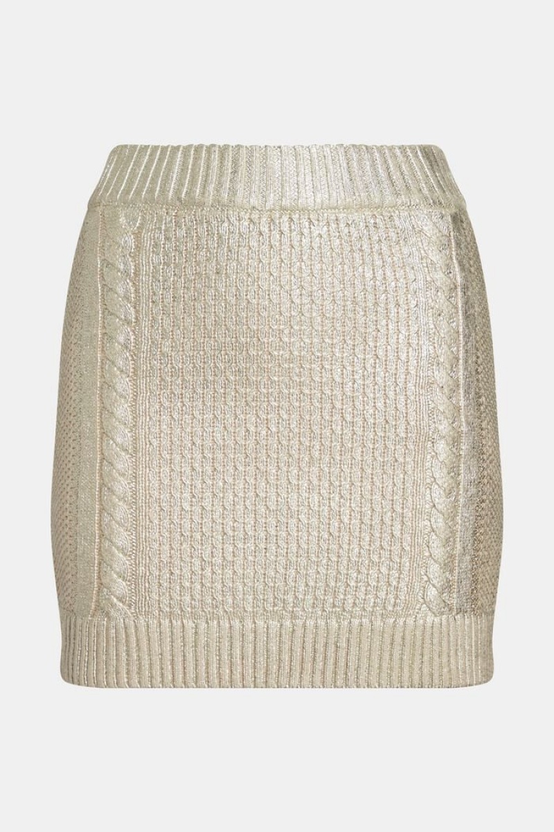 Dámské Sukně Esprit Metallic Cable Knit Mini Zlaté | DAO130729