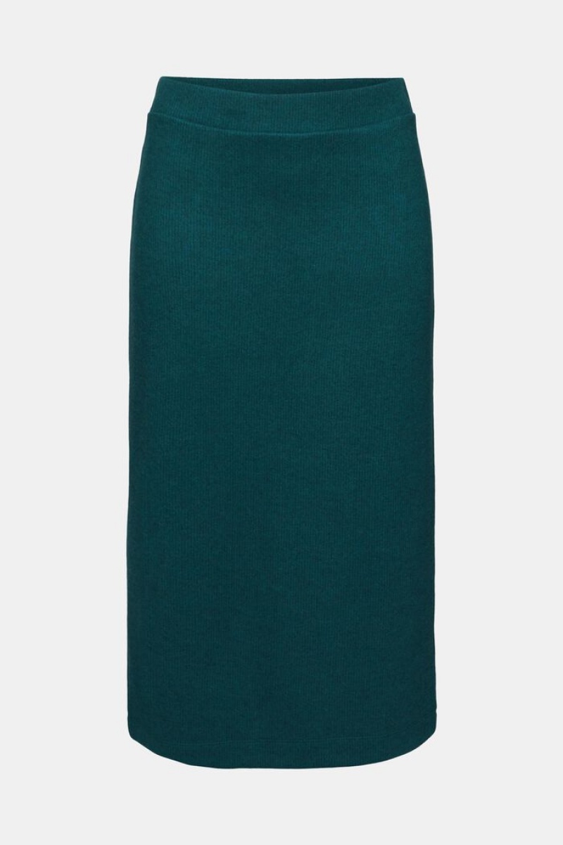 Dámské Sukně Esprit Rib-knit Midi Tyrkysové Zelene | QPS249318