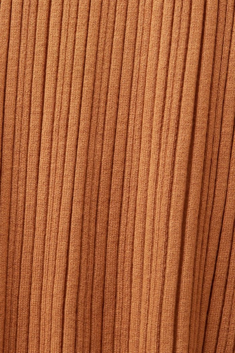 Dámské Sukně Esprit Žebrovaný Knit Midi Hnědé | HPL908175