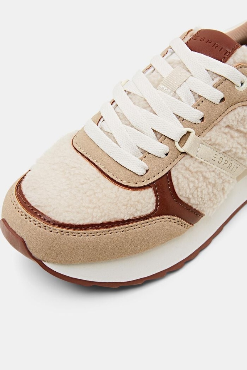 Dámské Tenisky Esprit Faux Læder With Teddy Fur Béžový | ALZ908742