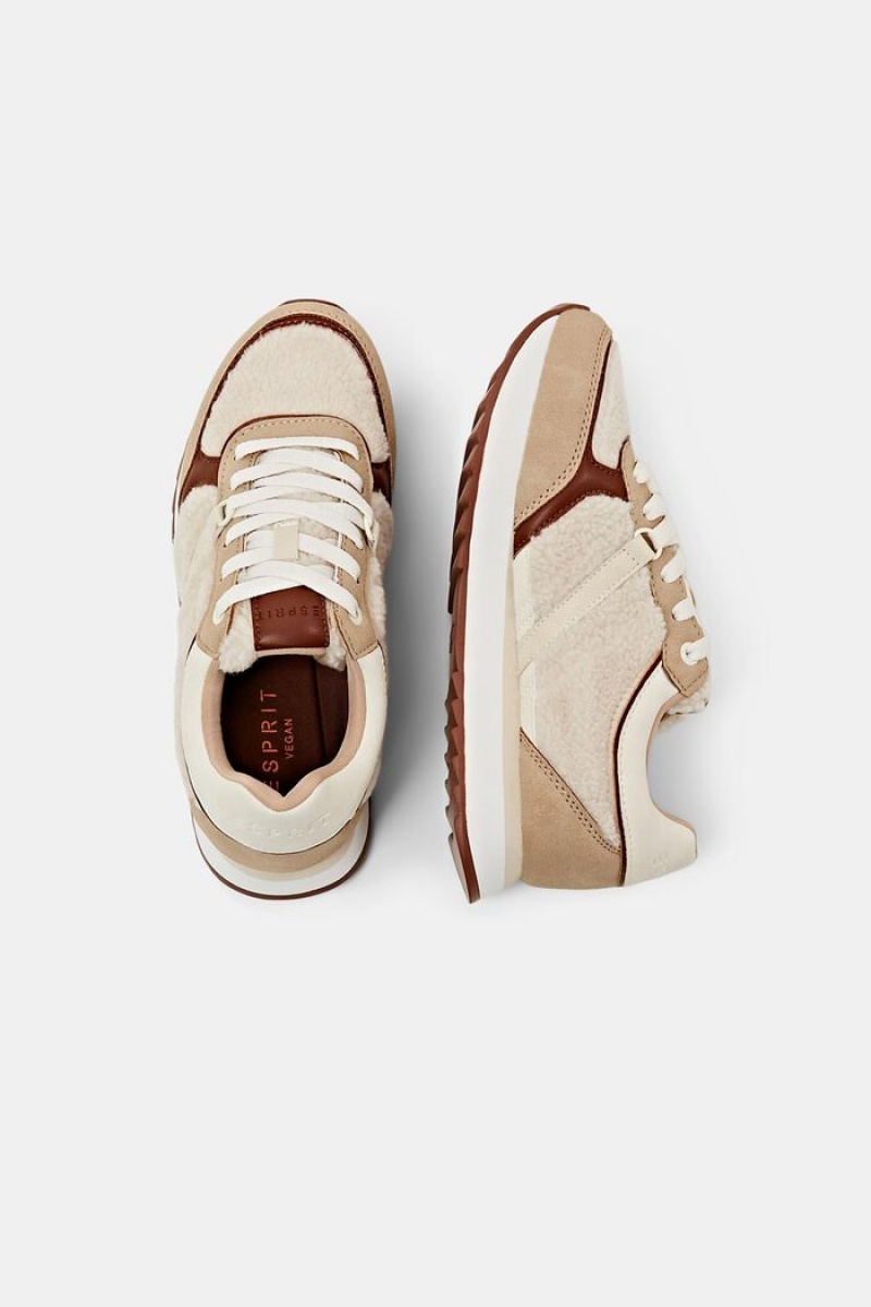 Dámské Tenisky Esprit Faux Læder With Teddy Fur Béžový | ALZ908742