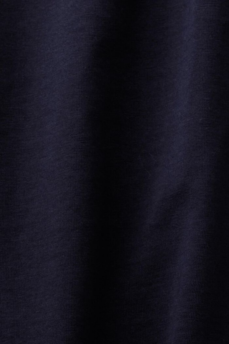 Dámské Topy Esprit Henley Bavlněné Tmavě Blankyt | UVJ753480