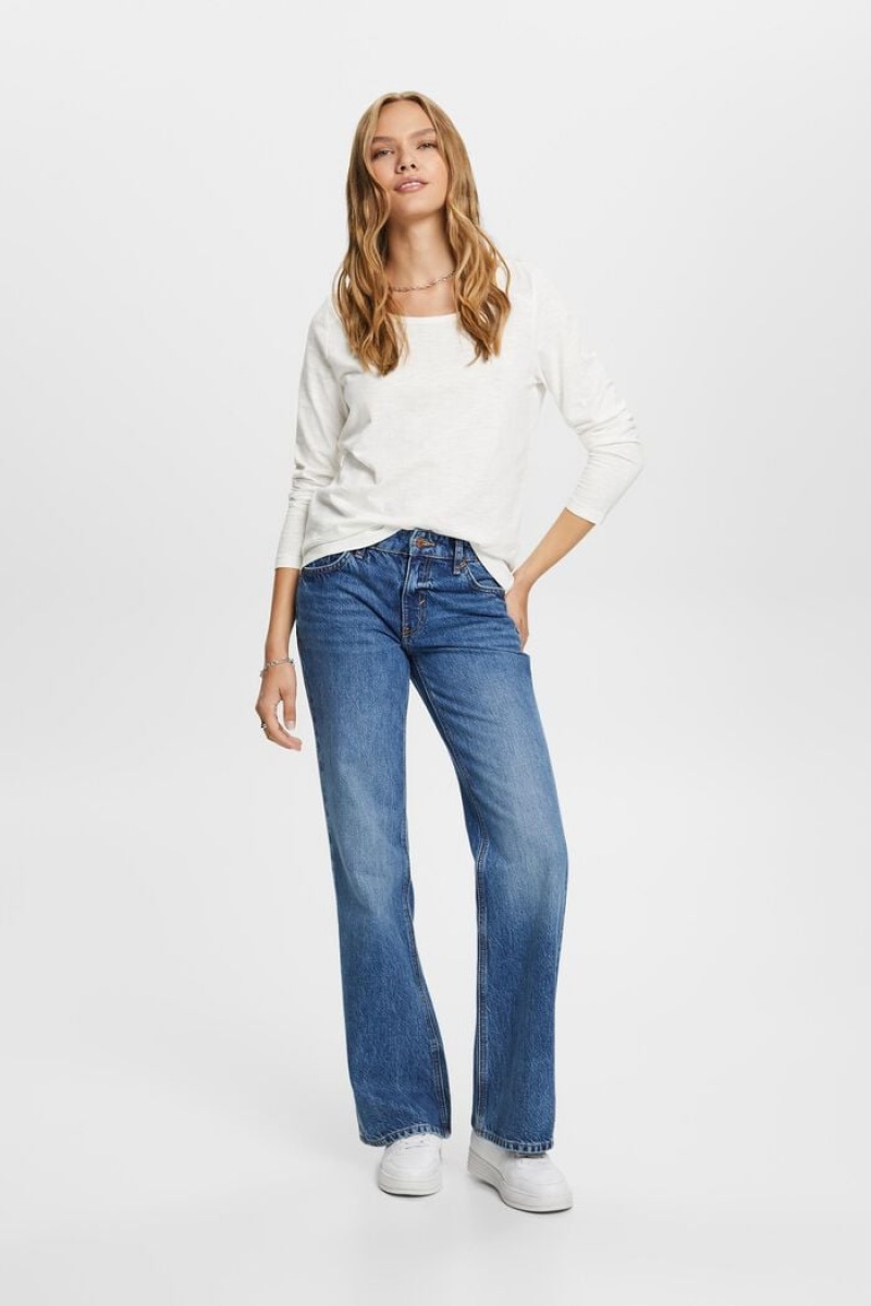 Dámské Topy Esprit Jersey Long-sleeve Bílé | UOW170954
