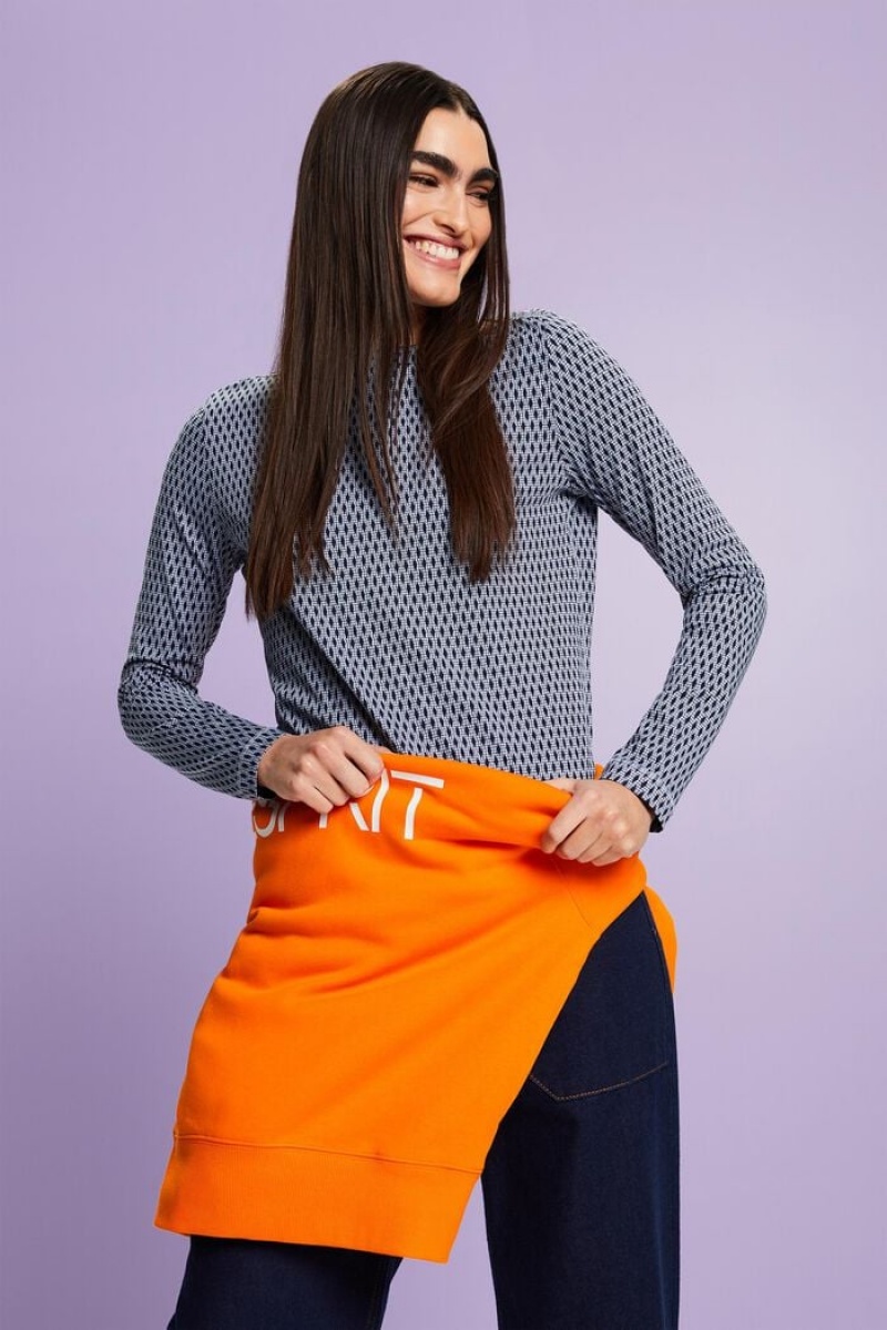 Dámské Topy Esprit Printed Longsleeve Světle Blankyt Levandule | JIZ376591