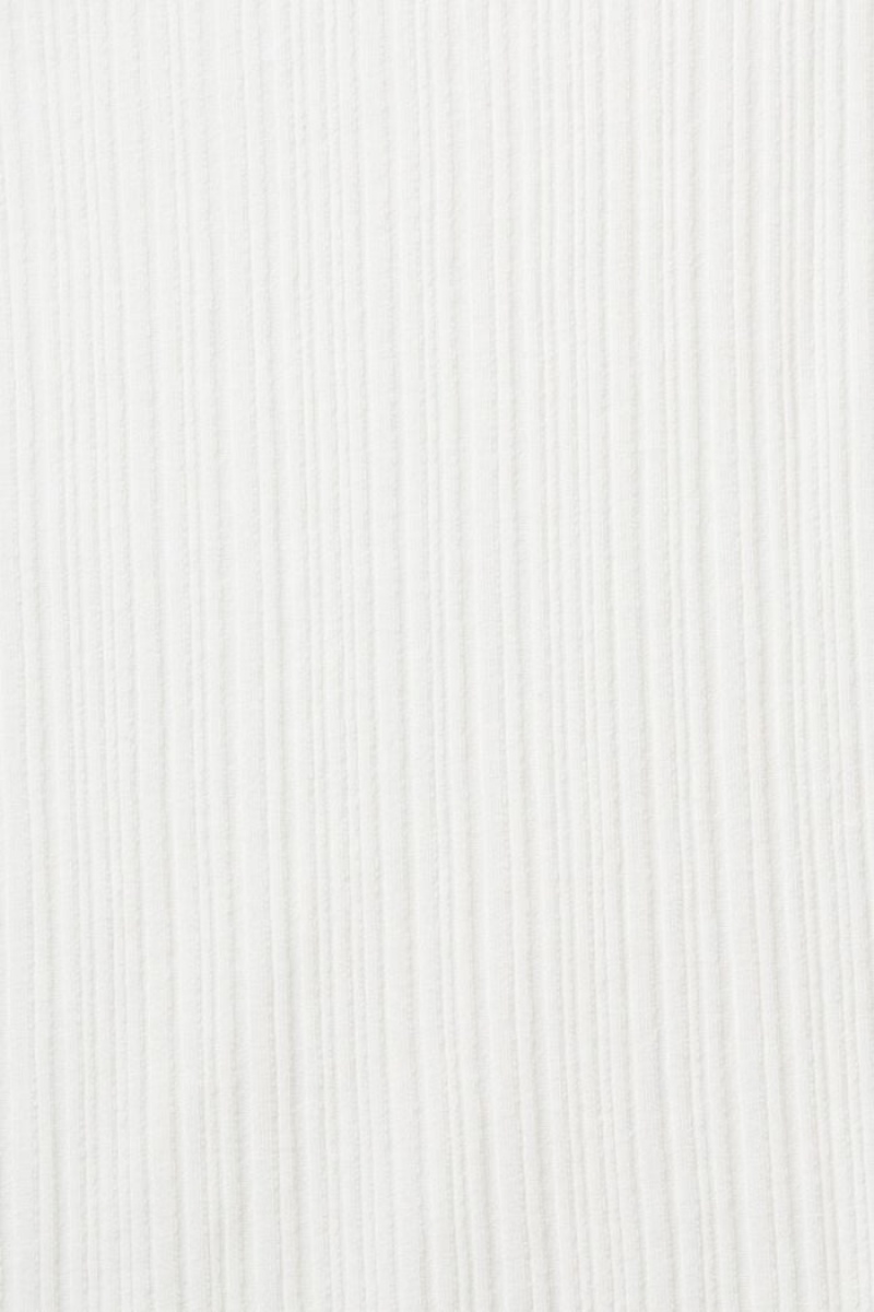 Dámské Topy Esprit Žebrovaný Long Sleeve Bílé | YIL673495