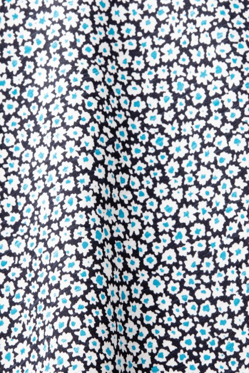 Dámské Tričko Esprit Print Rolled Edge Tmavě Blankyt Blankyt | UVT632905