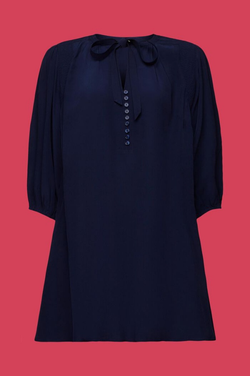 Dámské Šaty Esprit A-line Mini Tmavě Blankyt | ILF543780