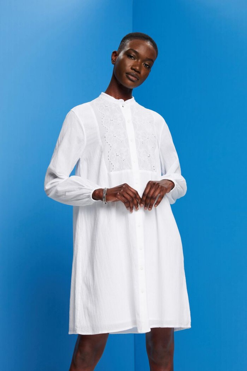 Dámské Šaty Esprit Embroidered Bílé | ZBN967051