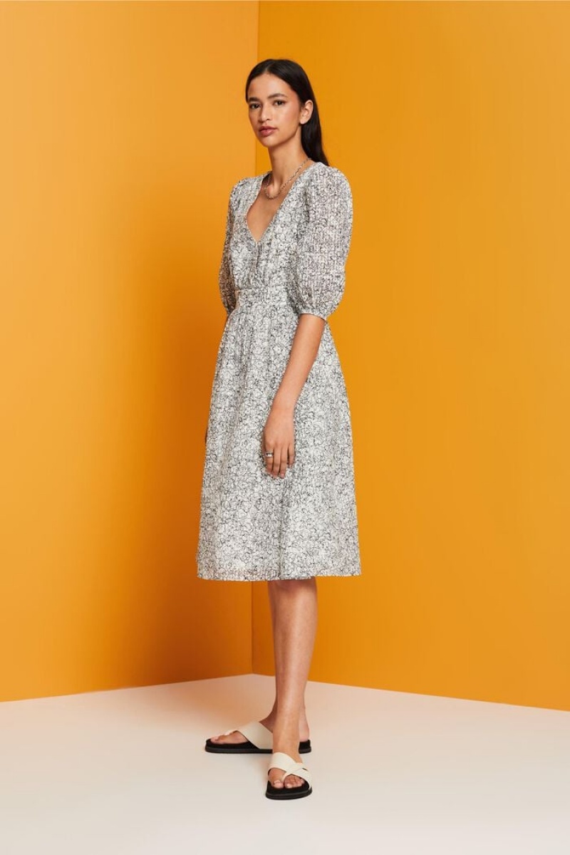 Dámské Šaty Esprit Light Woven Bílé Černé | LCB936845