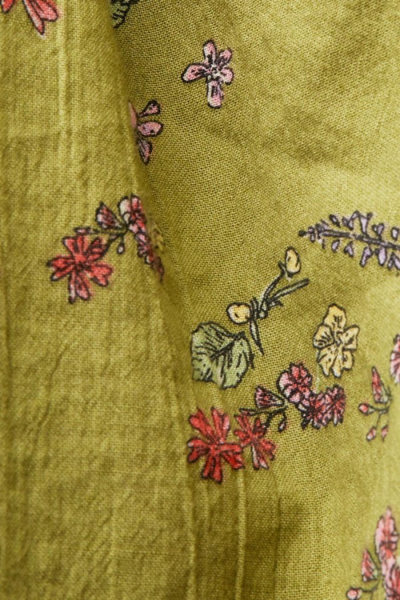 Dámské Šaty Esprit Printed Mini,100% Bavlněné Zelene | FGB061853
