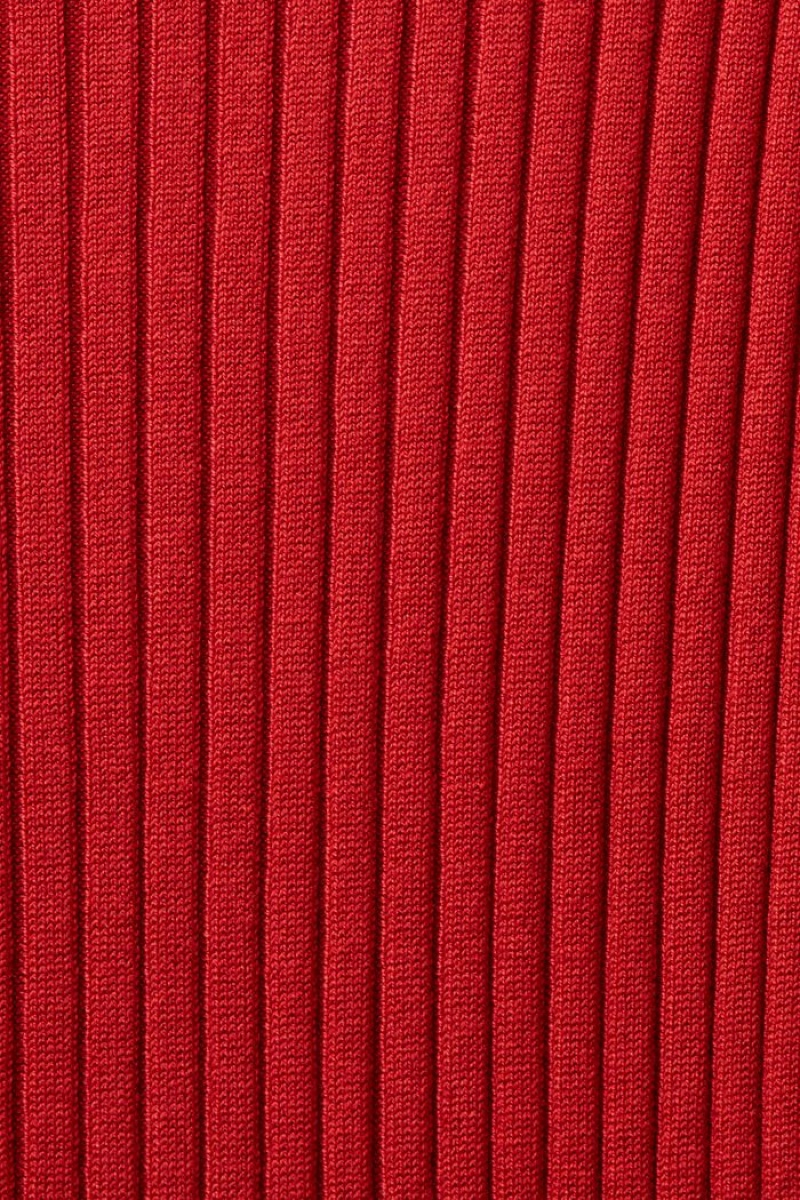 Dámské Šaty Esprit Rib-knit Maxi Tmavě Červené | COR309761