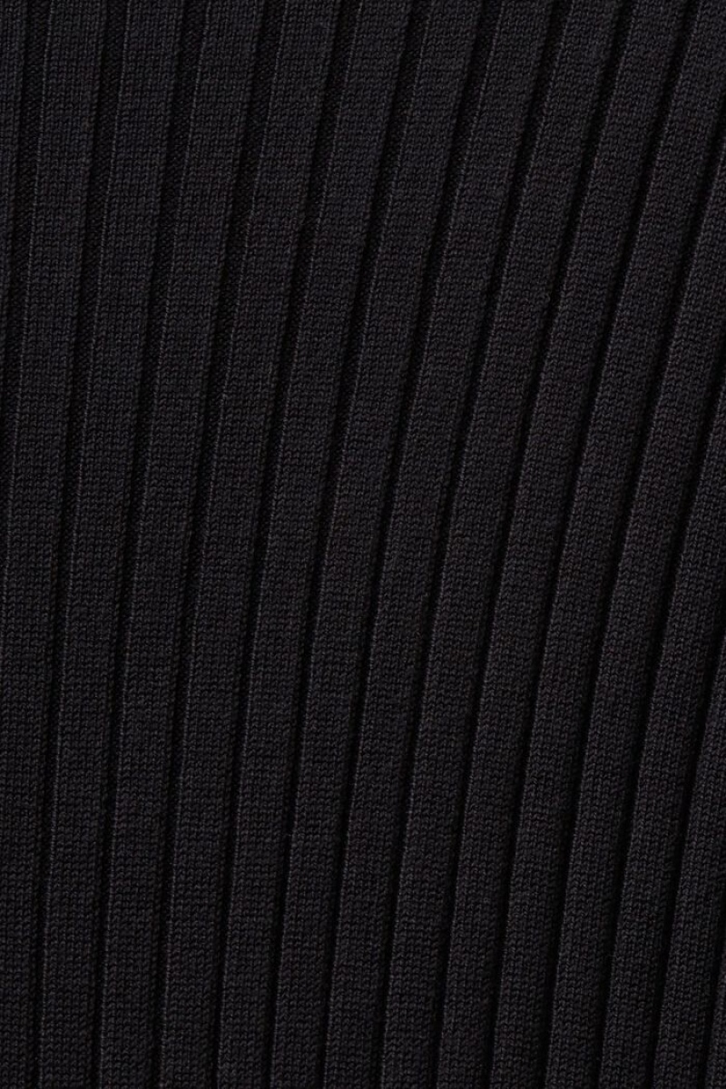 Dámské Šaty Esprit Rib-knit Maxi Černé | VJH376108