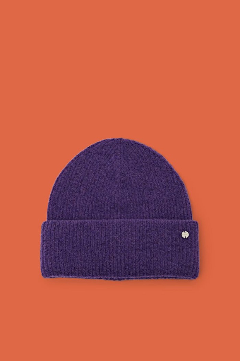 Dámské Čepice Esprit Rib-knit Fialové | MQO549673