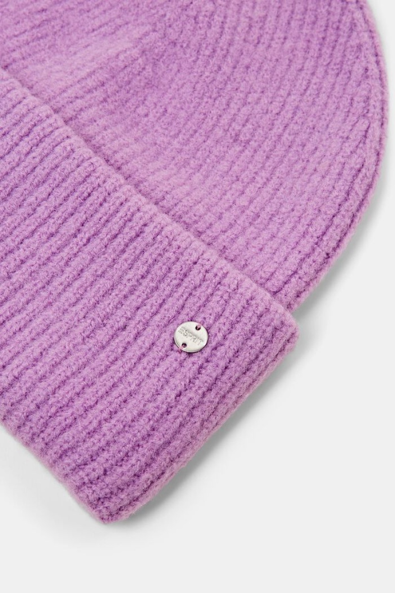 Dámské Čepice Esprit Rib-knit Fialové | YXG740825