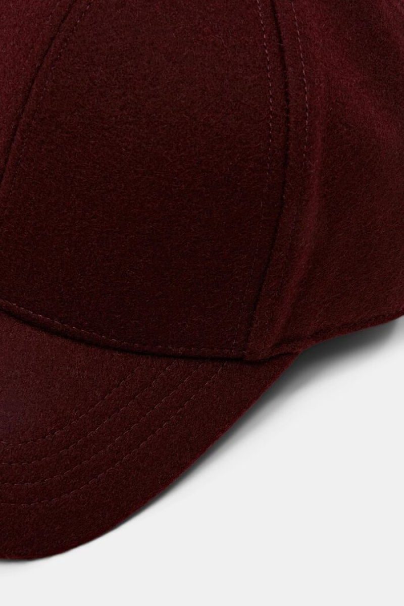 Dámské Čepice Esprit Vlna Blend Felt Baseball Tmavě Červené | RKF237901