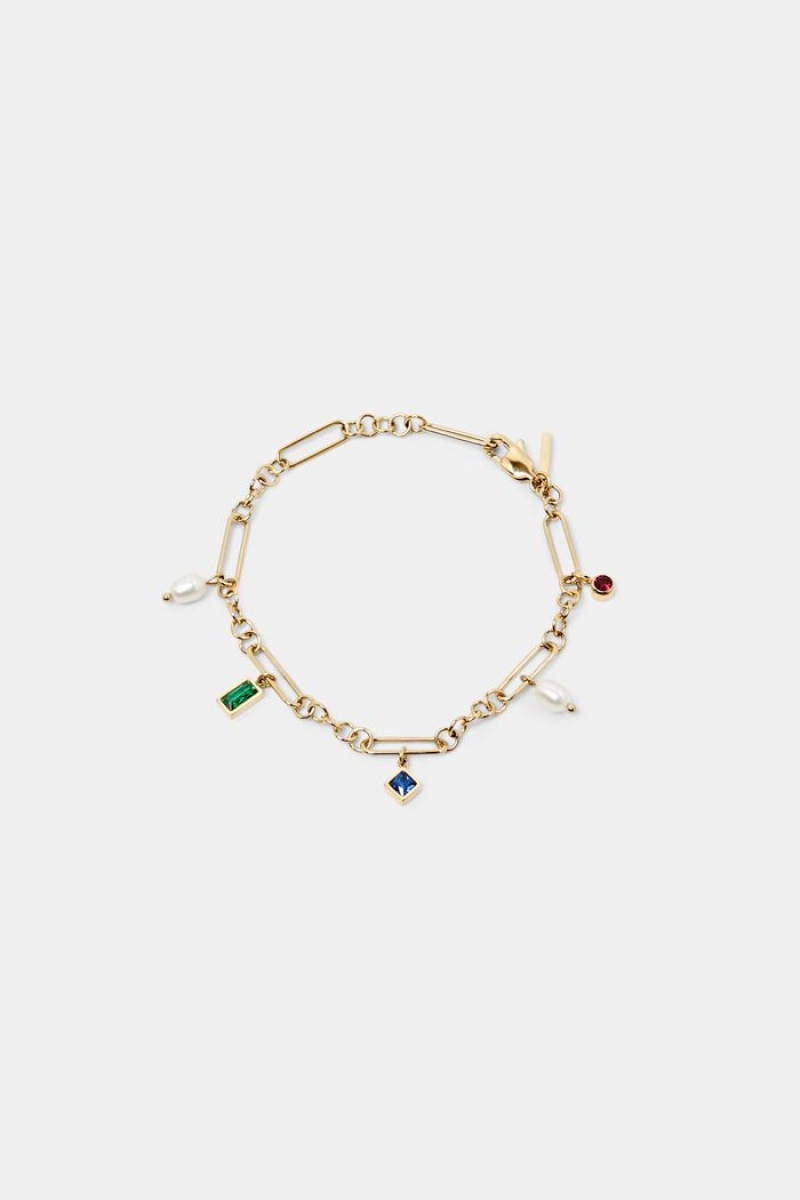 Dámské Šperky Esprit Chain Bracelet With Charms,Stainless Steel Zlaté | OBE139760