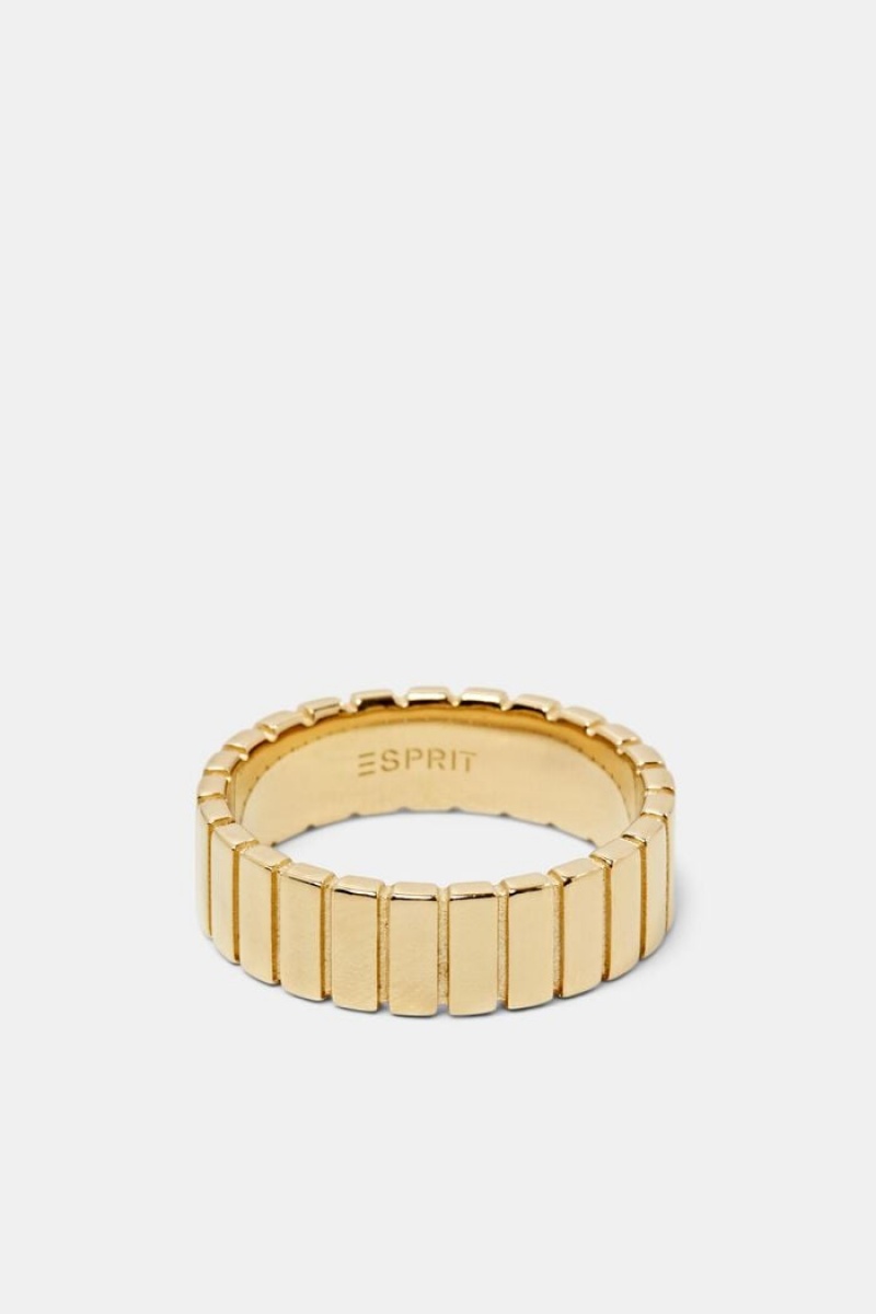Dámské Šperky Esprit Gold-coloured Žebrovaný Ring,Sterling Silver Zlaté | LSN019874