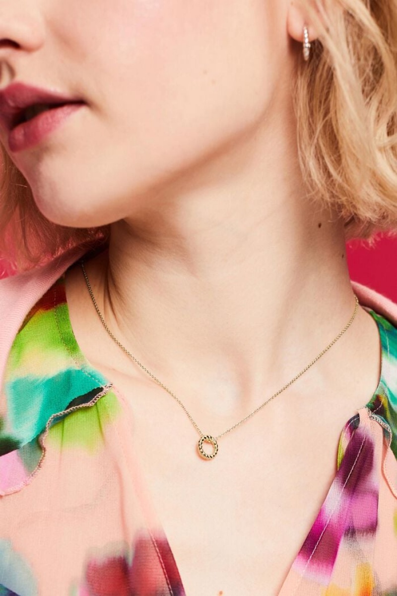 Dámské Šperky Esprit Necklace With Circular Pendant,Sterling Silver Zlaté | BOH794068
