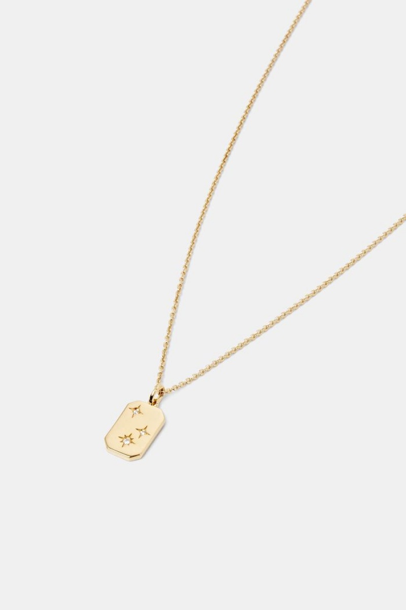 Dámské Šperky Esprit Necklace With Zirconia Pendant,Sterling Silver Zlaté | ONU314962