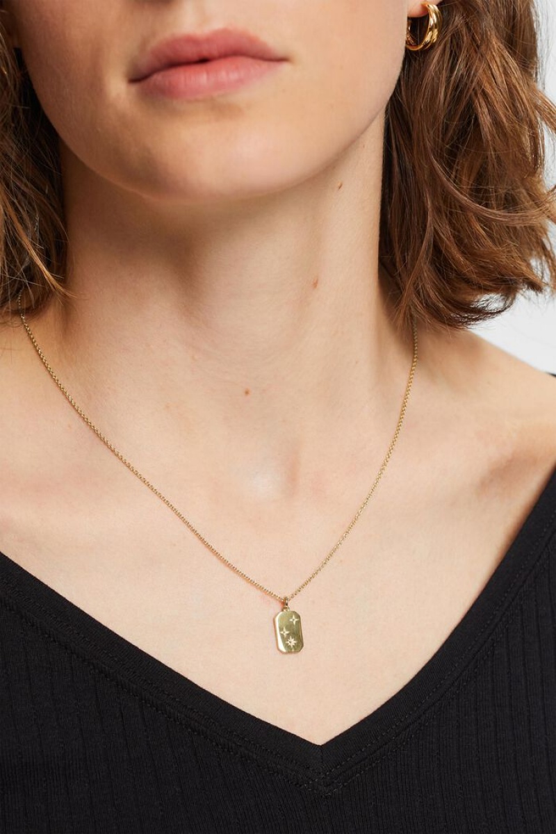 Dámské Šperky Esprit Necklace With Zirconia Pendant,Sterling Silver Zlaté | ONU314962