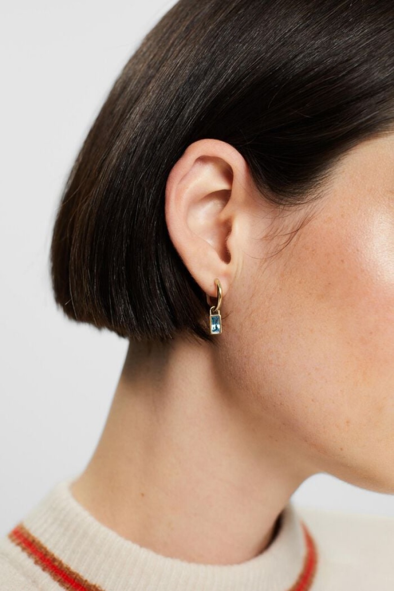 Dámské Šperky Esprit Small Hoop Earrings With Pendant,Stainless Steel Zlaté | CYT019426