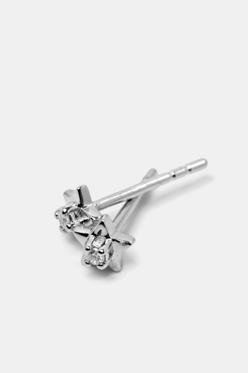 Dámské Šperky Esprit Star Stud Diamond Earrings,Sterling Silver Stříbrné | VRK521947
