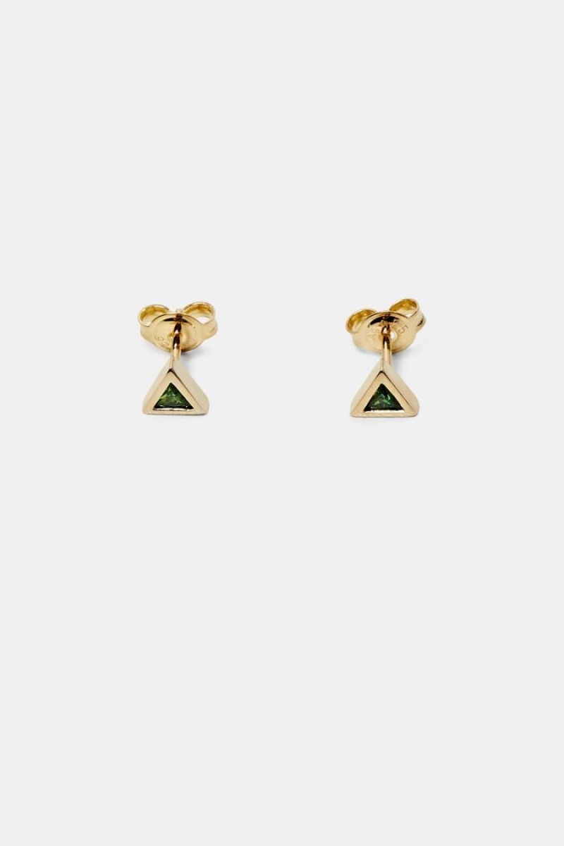 Dámské Šperky Esprit Triangle Glass Stud Earrings Zlaté | PIZ807196