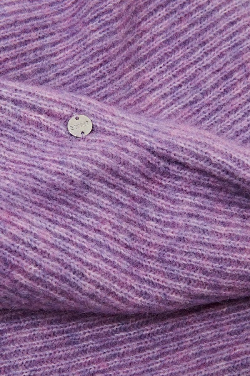 Dámské Šátky Esprit Mohair-wool Blend Twisted Loop Levandule | NFO291054