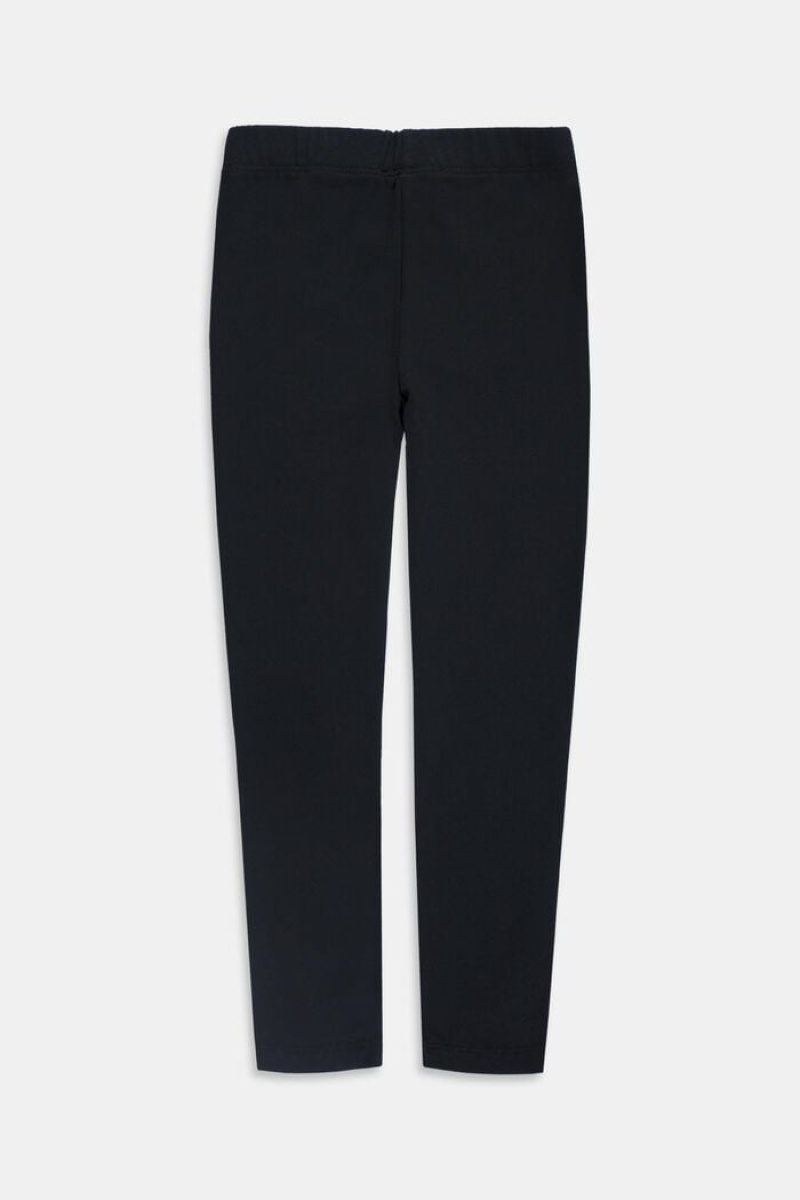 Dětské Kalhoty Esprit Basic Stretch Bavlněné Černé | SFJ629573