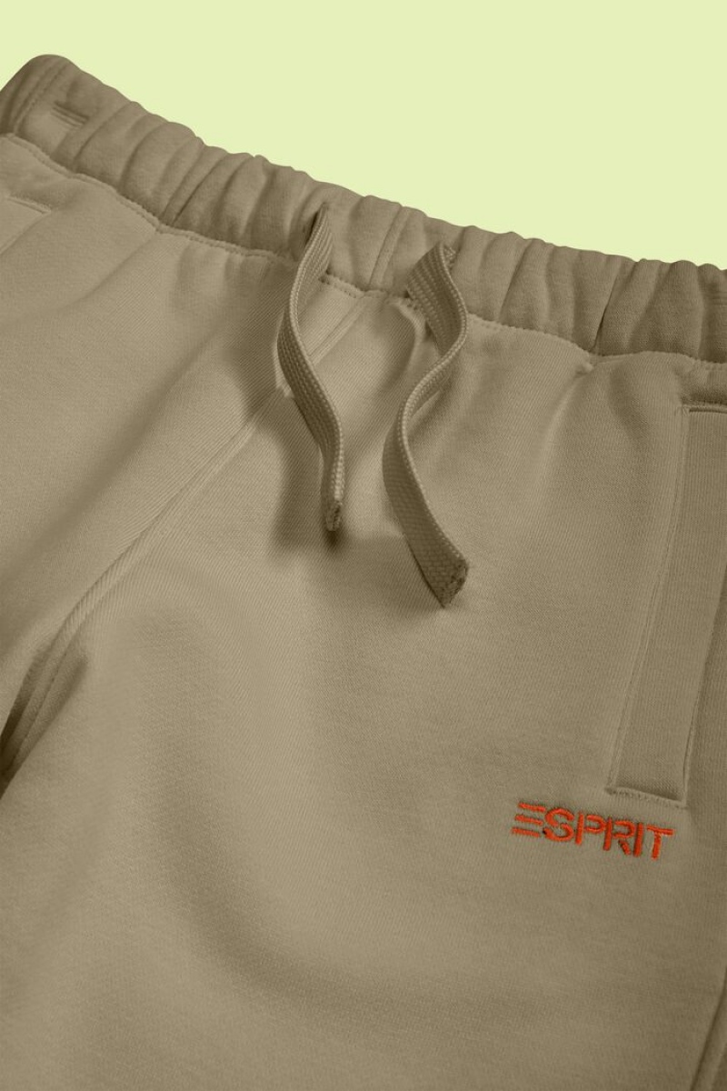Dětské Kalhoty Esprit Bavlněné-blend Logo Béžový | WVO076348