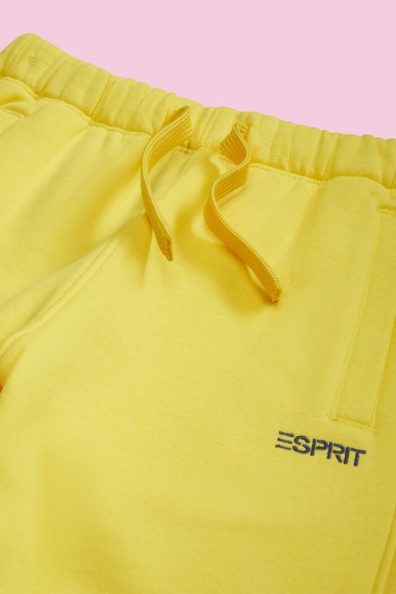 Dětské Kalhoty Esprit Bavlněné-blend Logo Žluté | UDA154906