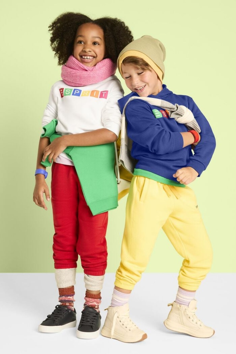 Dětské Mikina s Kapucí Esprit Logo Print Bílé | RTP268409
